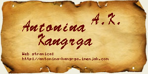 Antonina Kangrga vizit kartica